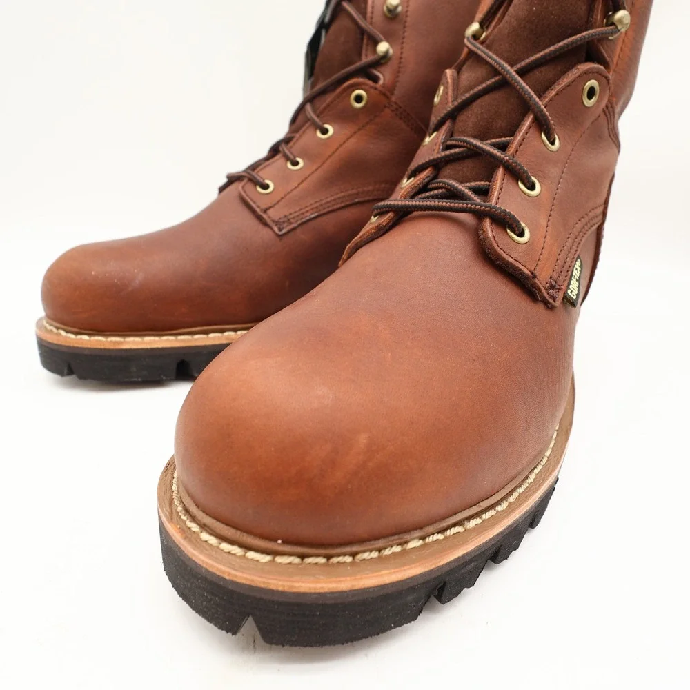 Carolina 7515 Logger Boots Mens 10.5 M Brown Leather Gore-Tex Waterproof NWT